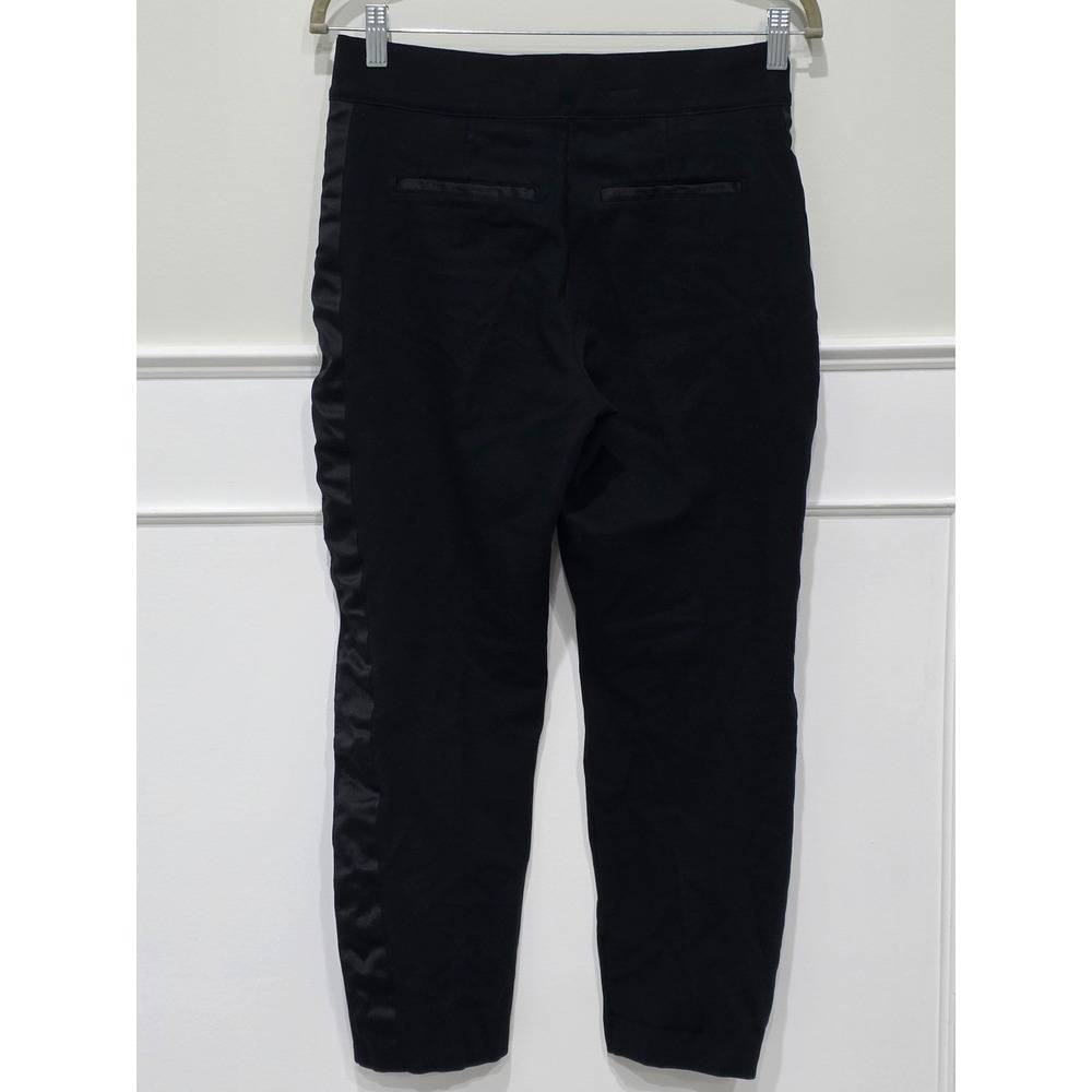 Spanx Black Tuxedo‎ Ponte Tapered Pants Satin Stripe High Rise Medium